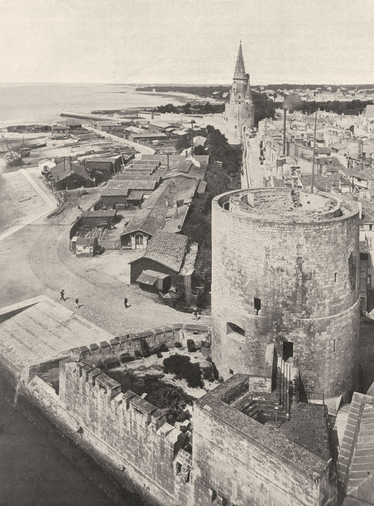 CHARENTE-MARITIME. La Rochelle- Vue sur la plage 1904 old antique print